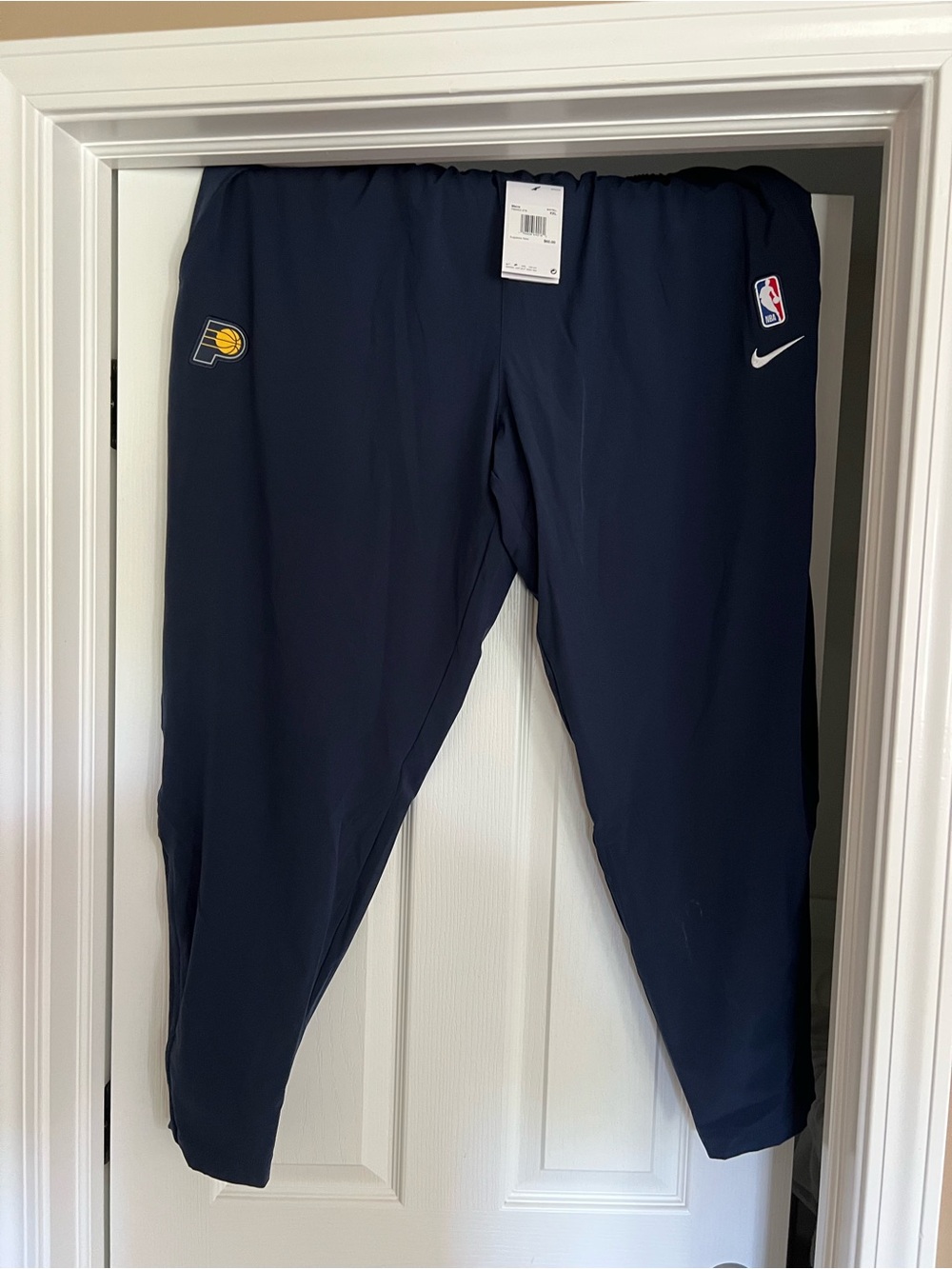 Nike Indiana Pacers Navy Performance Nylon Pants. Authentic NBA apparel.